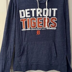 New Era Blue Detroit Tigers V-Neck Sweater
